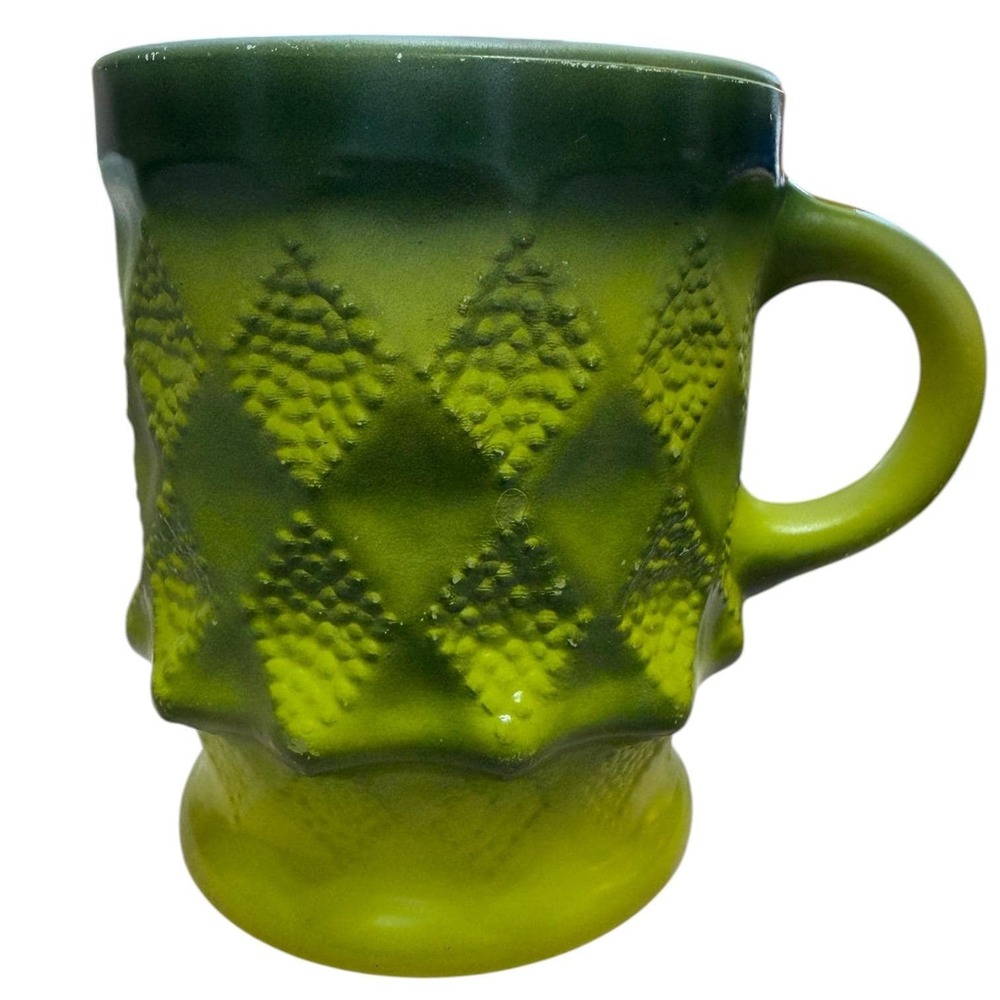 Vintage Fire-King Kimberly Mug Set of 3 Anchor Hocking Milk Glass Coffee Cups - Picture 2 of 13